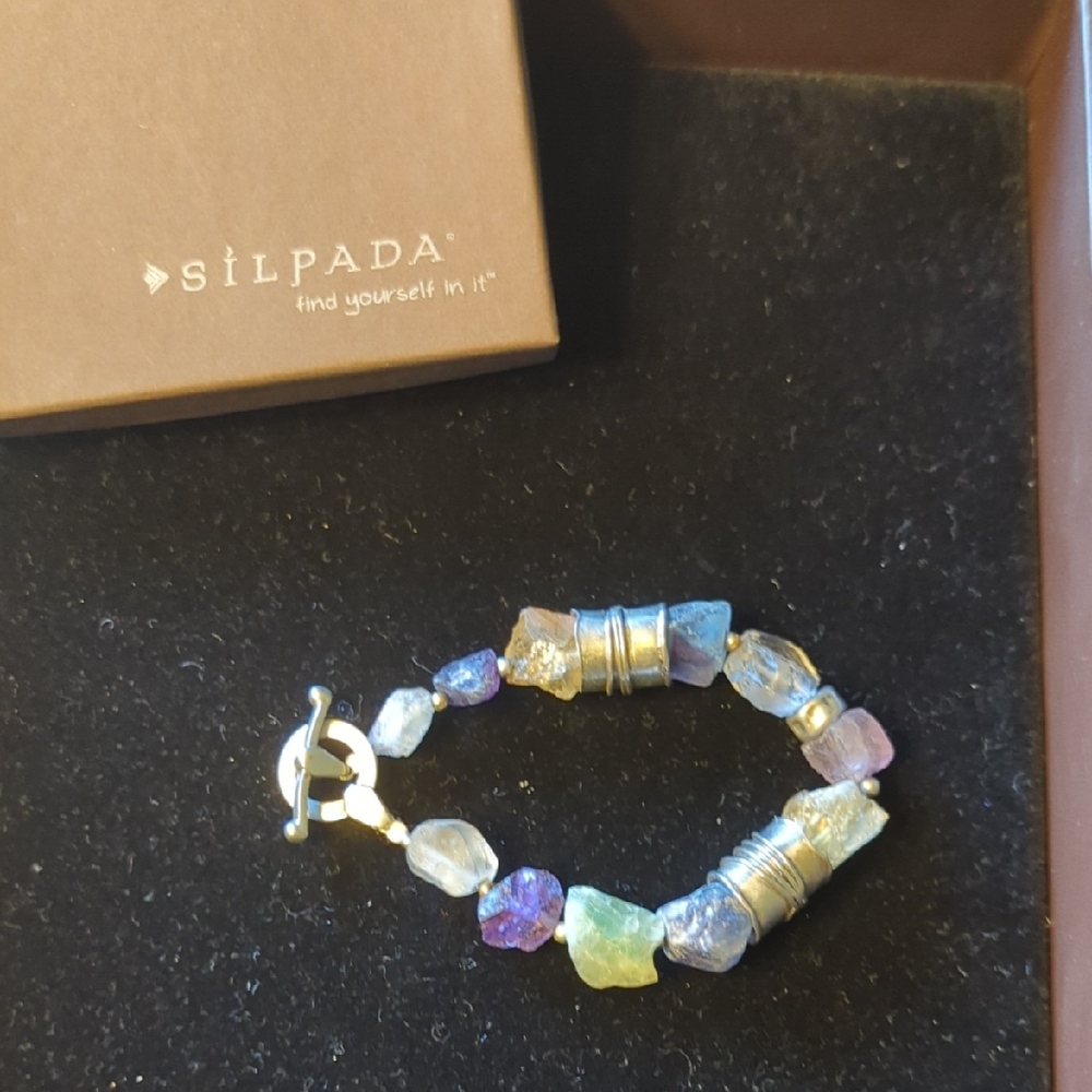 Silpada Purple and Blue Gemstone Bracelet